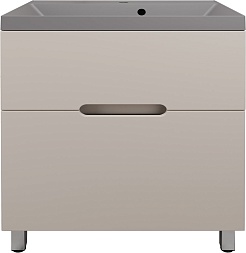 Style Line Тумба с кварцевой раковиной жасмин Матис 70 серый шелк – фотография-1